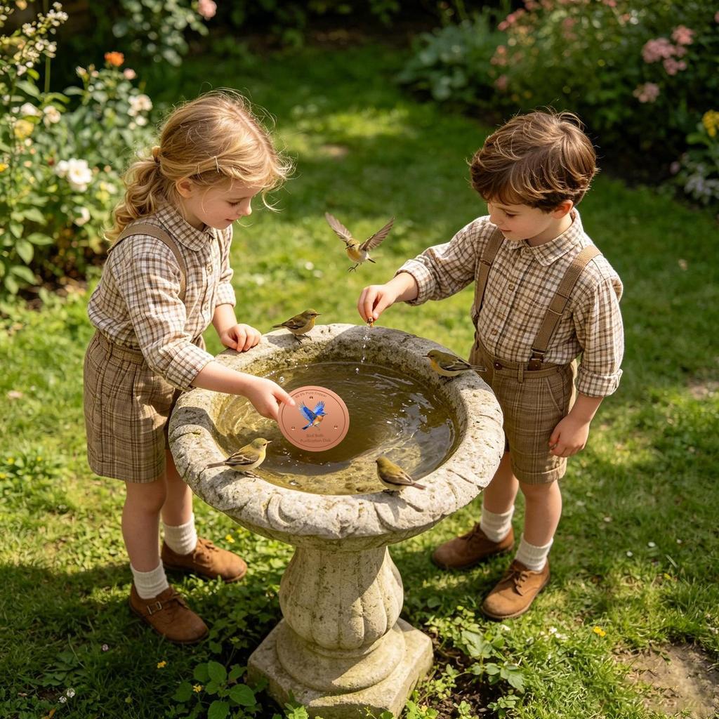Copper Discs for Birdbaths with Stable Triple-Point Support Copper Bird Bath Purification Disk for Pool Garden Outdoor Breeding