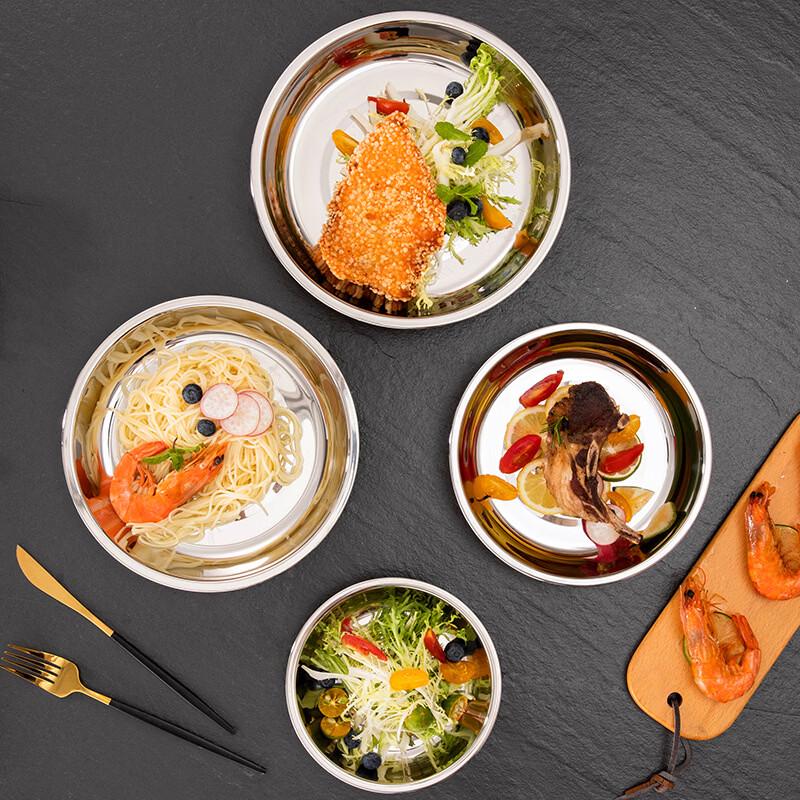 Yuzhou 304 Stainless Steel Round Dinner Plates
