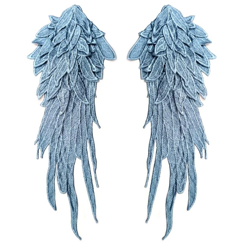 2lots Elegant Angel Wing Fabric Appliques Creative Pattern Patches Bridal Dress for Bridal Attires