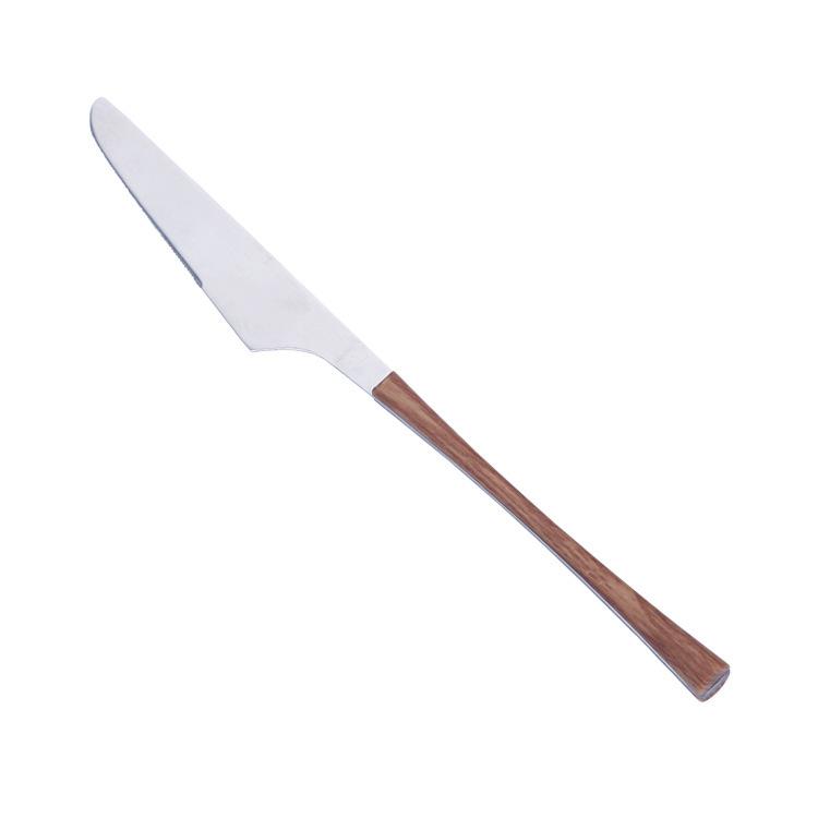 430 Stainless Steel Knife and Fork Spoon Small Waist Wooden Handle Western Tableware Set Portuguese Tableware Steak Knife and Fork