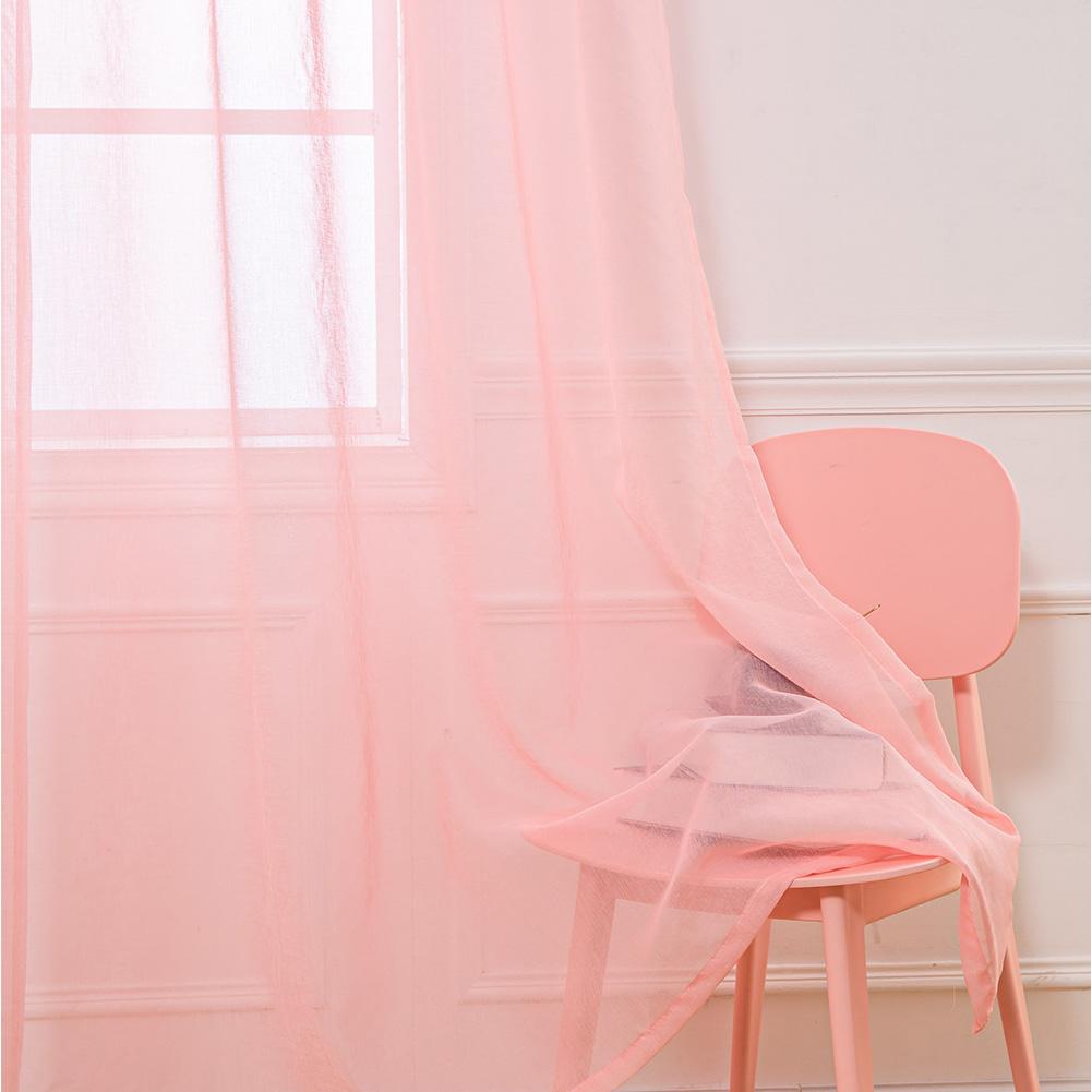 Cortina de tule para cozinha, cor sólida, moderna, europeia, tecido, janela, cortina para sala de estar, lozujoju, decoração de casa, 1 peça