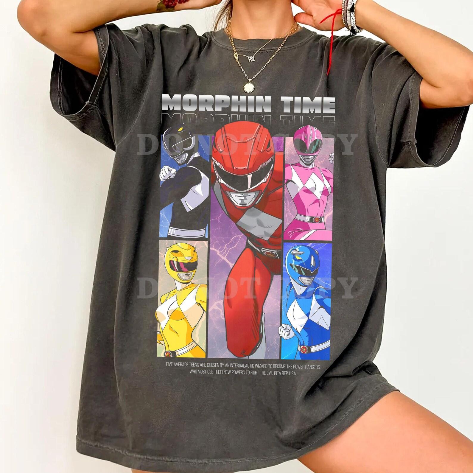 Comfort Colors Power Rangers Morphing Time T-Shirt: Mighty Morphin Graphic Tee S