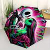 1 Auto Open Jack Skellington, Sally Themed Colorful 8-rib Portable Umbrella for Men and Women, A Compact Commuting Companion Suitable for Da