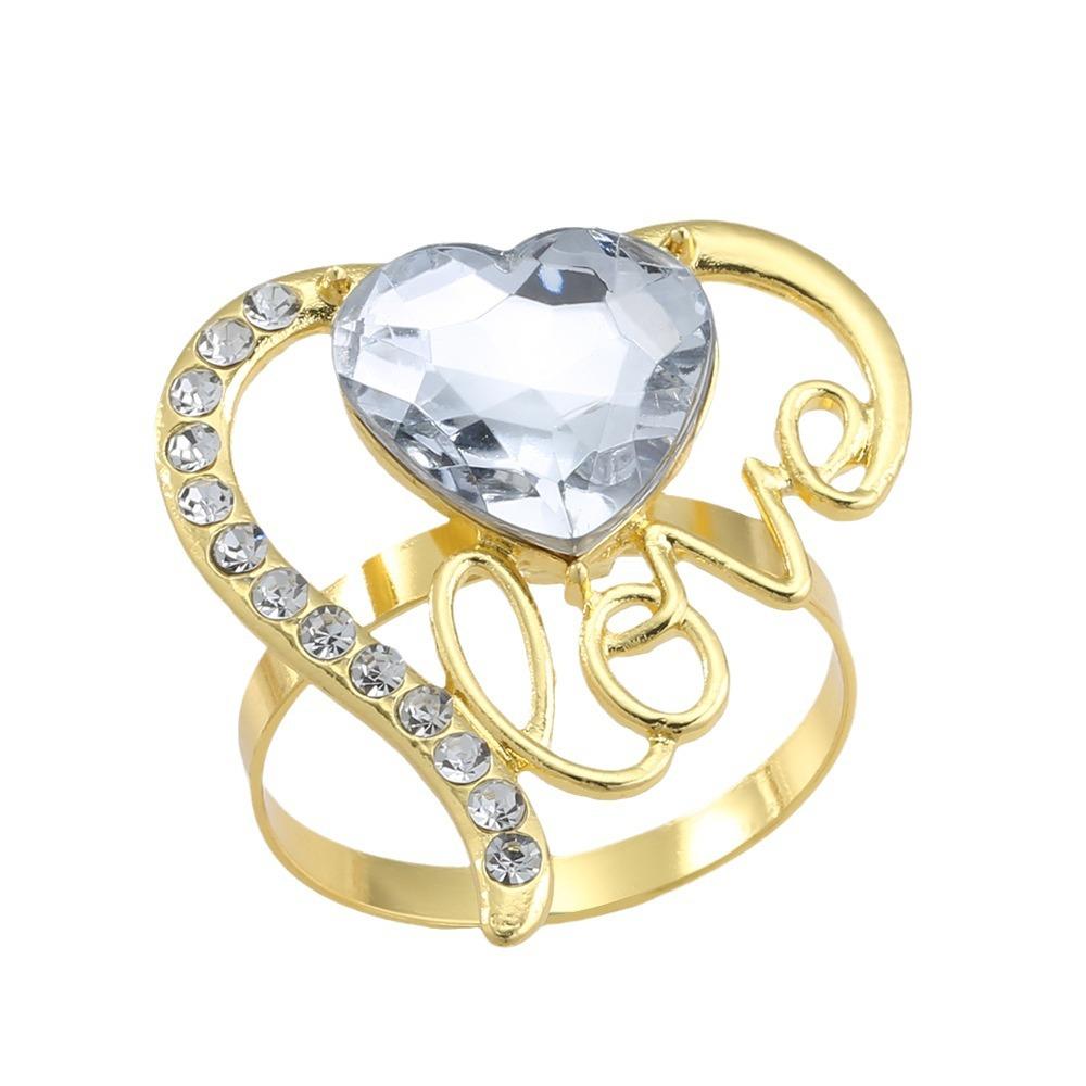 

6 шт./лот Кольцо для салфеток «Любовь ко Дню святого Валентина», инкрустированное бриллиантами, сплав, пуговица для салфеток, пуговица для салфеток, отель, свадебное кольцо для губ