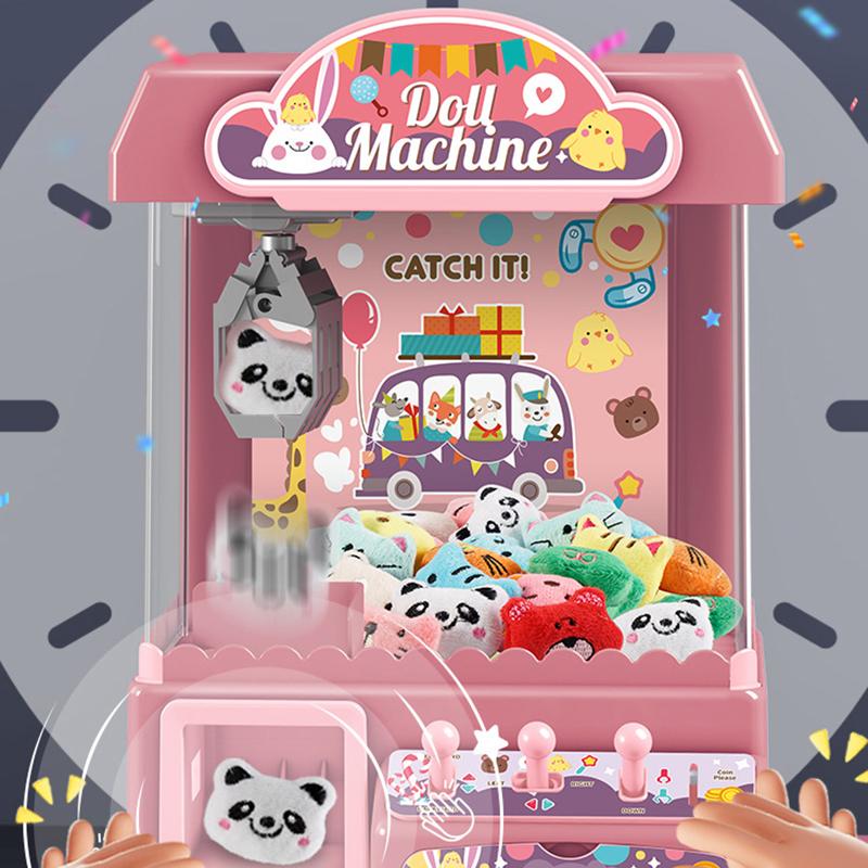 DIY Doll Claw Machine Kids Doll Machine Coin Operated Play Game Clip Doll Toys Large Claw Catch Toy Crane Machines Christma Gift