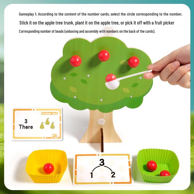 Kids' Arithmetic Apple Tree Building Blocks - Educational Game for Boys & Girls