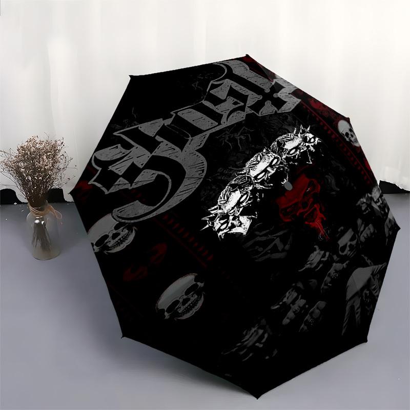 1pc Skulls Gothic Automatic Open, Windproof, Compact Travel Umbrella, Gift for Birthday, Christmas, Business 93013