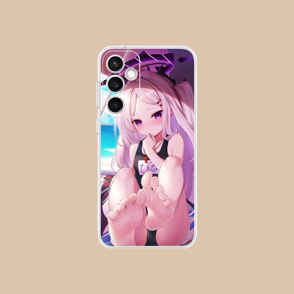 Blue Archive Hina Mobile Phone Case for Samsung Galaxy S25 S24 S23 S22 S21Plus FE Ultra Clear Colour Protective Luxury Cover
