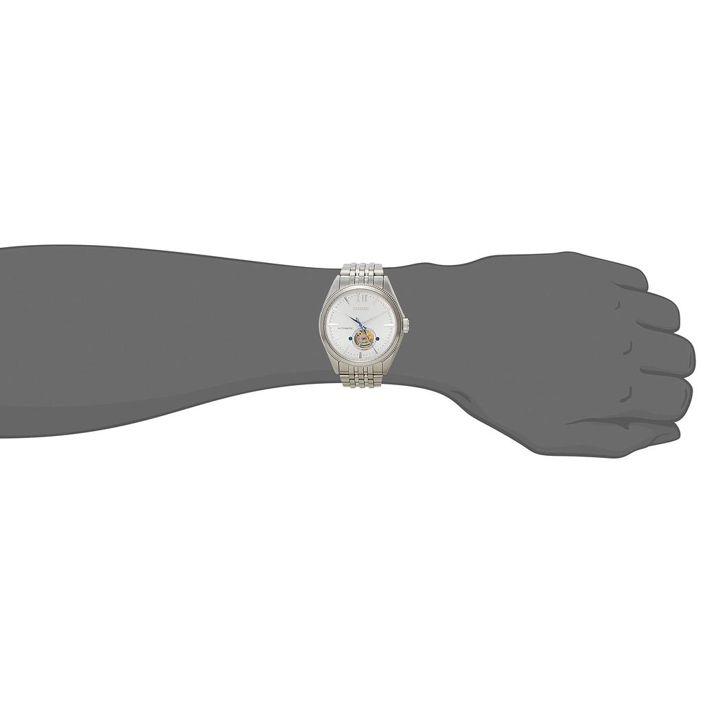 [CITIZEN] NB4000-51A Men's Automatic Mechanical Watch, Open Heart, International Model, Silver Dial