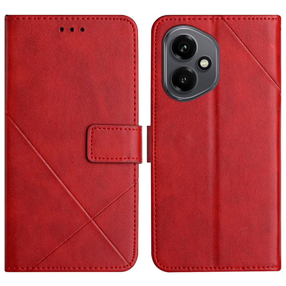 For Honor 400 5G (Global) Case Line Pattern Wallet Leather Phone Cover with Wrist Strap