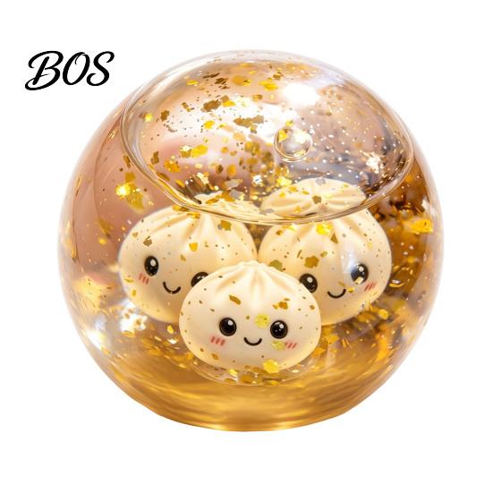 Durable Squeeze Ball Steamed Bun Stress Ball, Soft TPR Dumpling Toy Tactile with Mini Inside, Slow Rising Fidget for Adults Portable