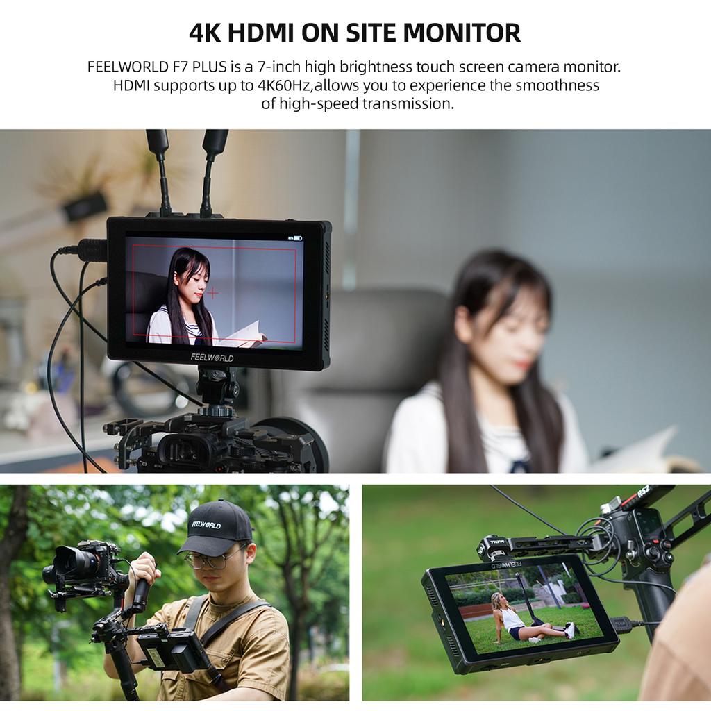 FEELWORLD F7 PLUS 7 Inch DSLR Camera Field Monitor Video Monitor Touch Control Panel 4K HDMI Input Output 1200nits