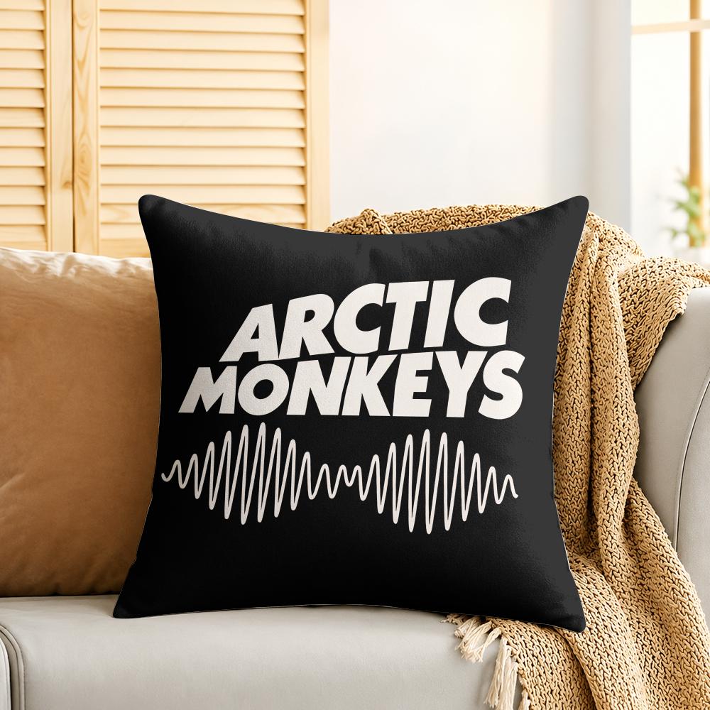 AArctic Monkeys Band Cool Cushion Cover Silky Short Plush Invisible Zipper Dustproof Sofa Pillow Case For Home Decor