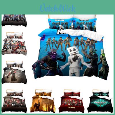 Fortnite 3-piece Digital Print Bedding Set Colorful Design High-quality Fabric