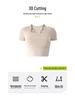 Peach Mesh Two-Piece Yoga Suit: Short Sleeve Racerback Nude Feeling Sports Top for Women