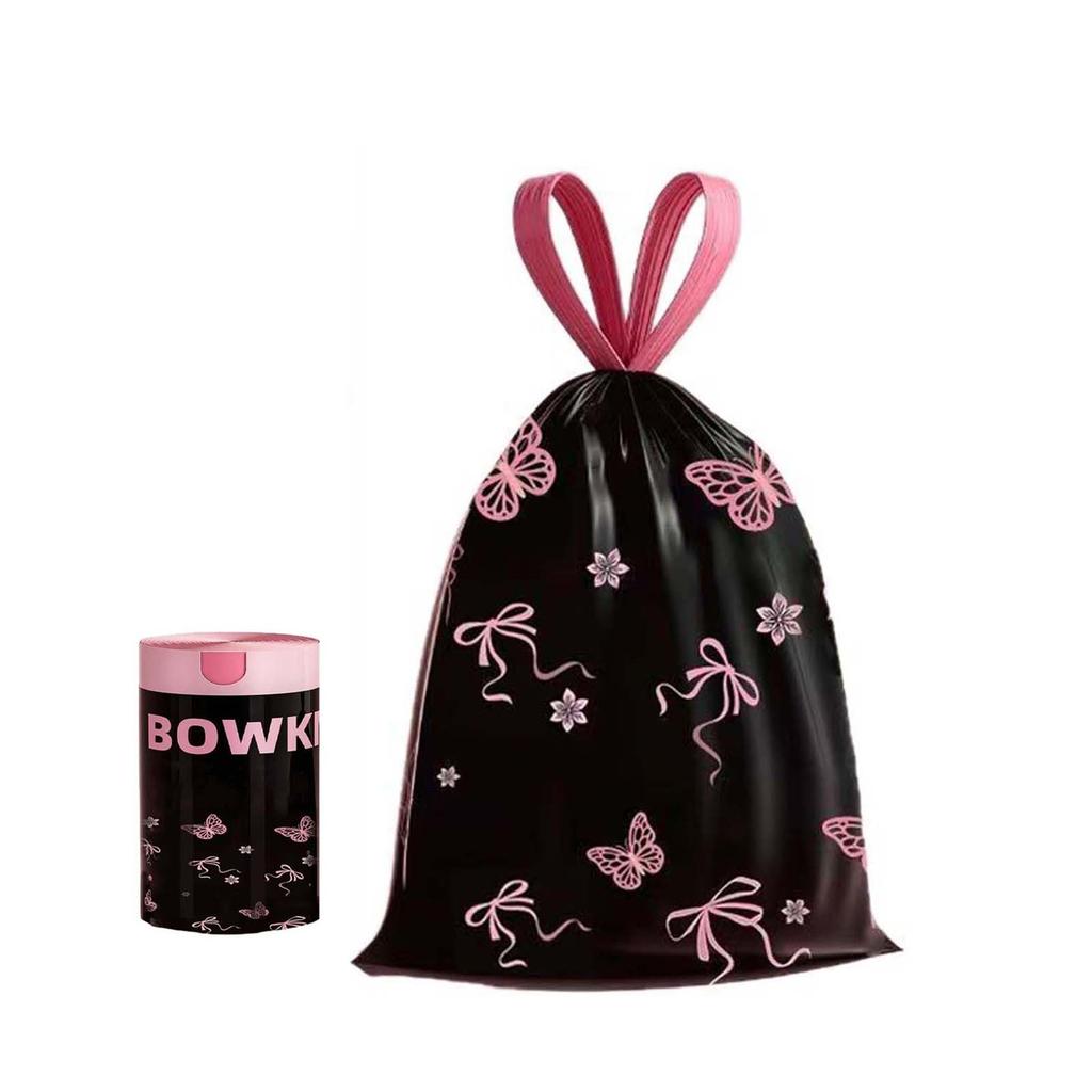Thick Drawstring Bags with Handles for Kitchen - Household Garbage Bags for Everyday Use