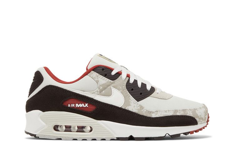 Men's Sneakers Nike Air Max 90 Social FC Light Bone/Summit White/Khaki/Dune Red/Velvet Brown/Lemon Wash