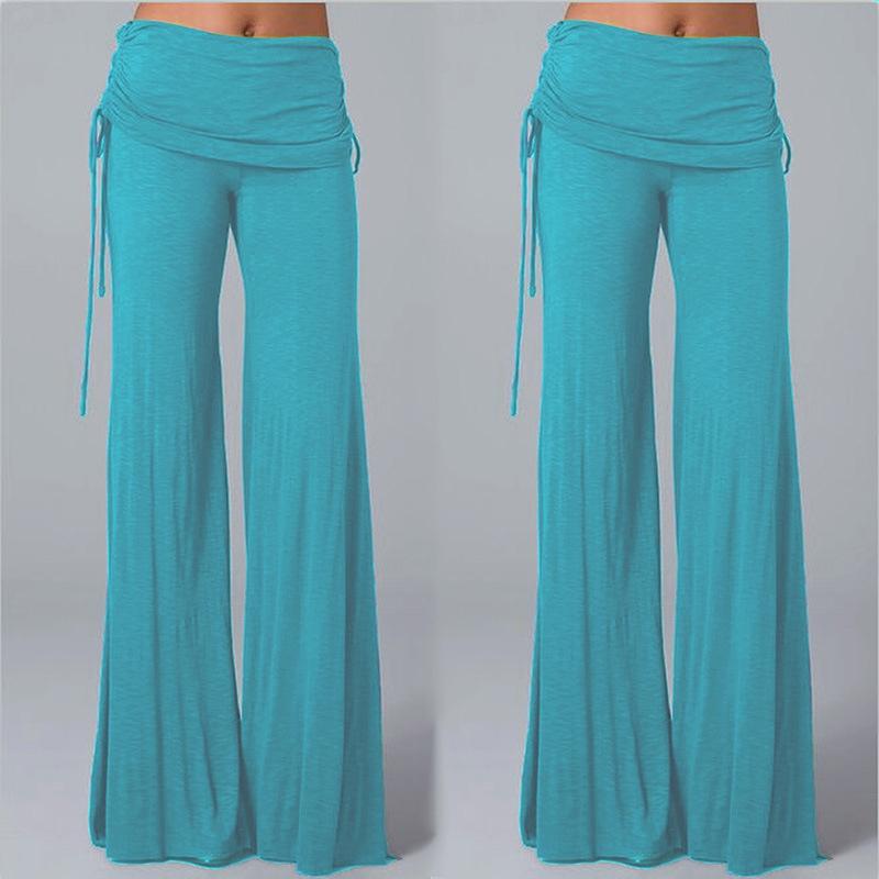 Women's Spring Summer Straight Wide Straight Hollow Wide Leg Pants Office Casual Pants Multicolor Dance Trousers