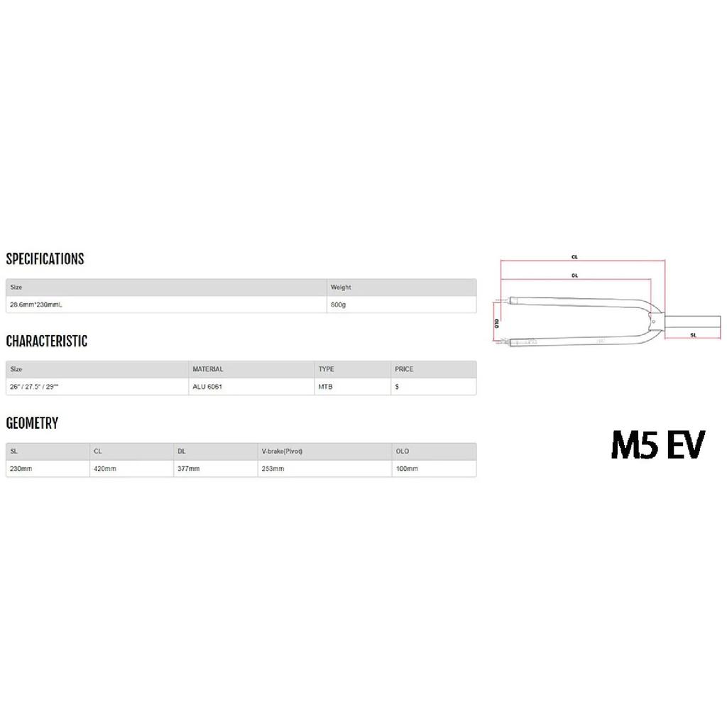 Furcă Bicicletă Mosso M5L M5EV MTB Bicicletă de Șosea Potrivită pentru 26/ 27.5/ 29ER Aliaj de Aluminiu Furcă Bicicletă V/Disc Furci Față Conică Lucios Mat