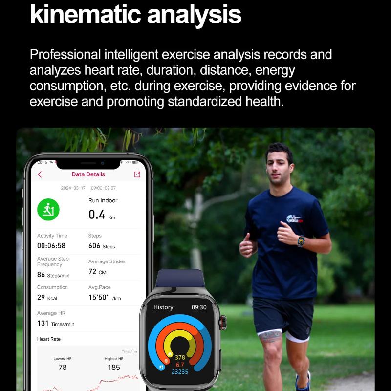 2025 Nye AI Laserdiagnose Helse Smartklokker Menn EKG+PPG Blodlipider Urinsyre Hjertefrekvens BT Sport Anrop Smartklokke