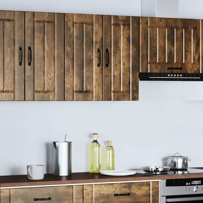 VidaXL Armoire murale de cuisine Lucca chêne fumé bois ingénierie, meuble mural de cuisine, armoire pour mur de cuisine, 853822