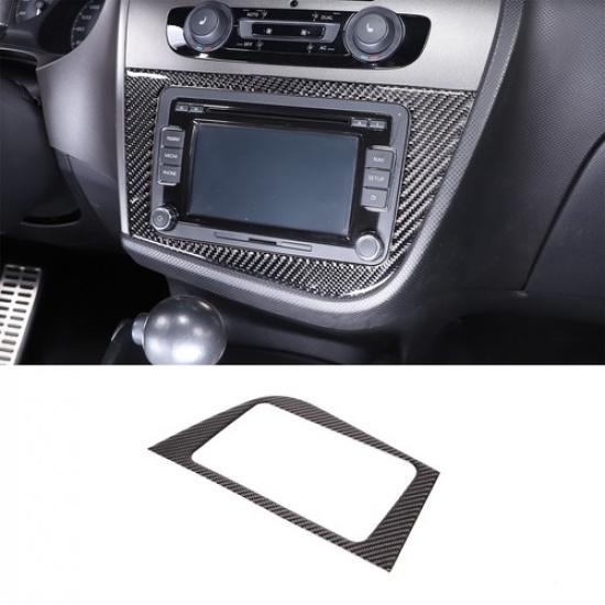 Soft Carbon Fiber Dashboard Navigation Cover Trim For Seat Leon 2008-12
