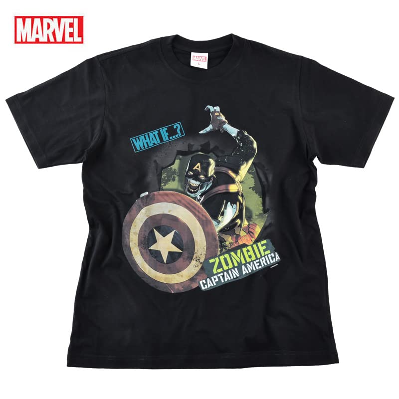 EVERSOUL Marvel Kurzarm WHAT IF Captain American Comicfigur Größe M T-Shirt, Zombies, Amerika, Merchandise, Geschenk, Herren, Schwarz, [Gebraucht]
