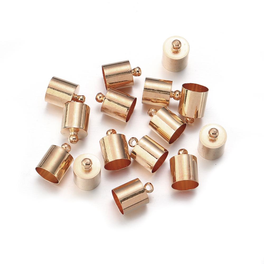 20-50pcs/lot Copper Crimp End Caps Leather Cords Bracelet Tassel End Tip Beads Caps Clasps DIY Necklace Jewelry Making Accessory