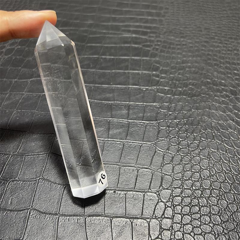 natural white smelting stone 8 side crystal point healing clear quartz crystal wand tower