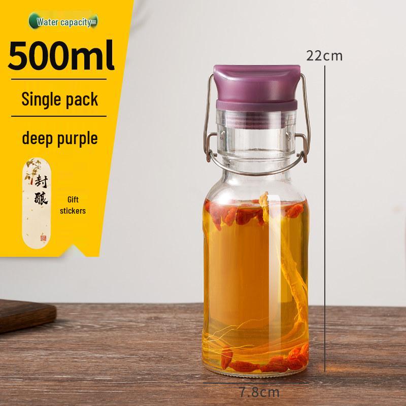 High-Grade Thick Glass Wine Bottle for Long-Term Baijiu Storage, Sealed and Durable