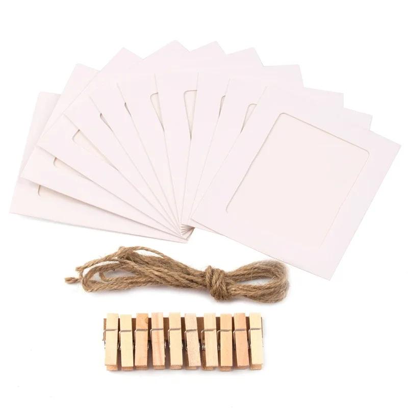 2M 5/6inch Kraft Paper 12 Months Photo Garland with Clothespins for Photo Picture Banner Birthday Entertainment 6 Years