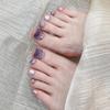 Purely Handmade Original Purple Square Finger Nail Stickers-Trendy Ultra-Thin Minimalist Wearable Acrylic Half Cover Accessory