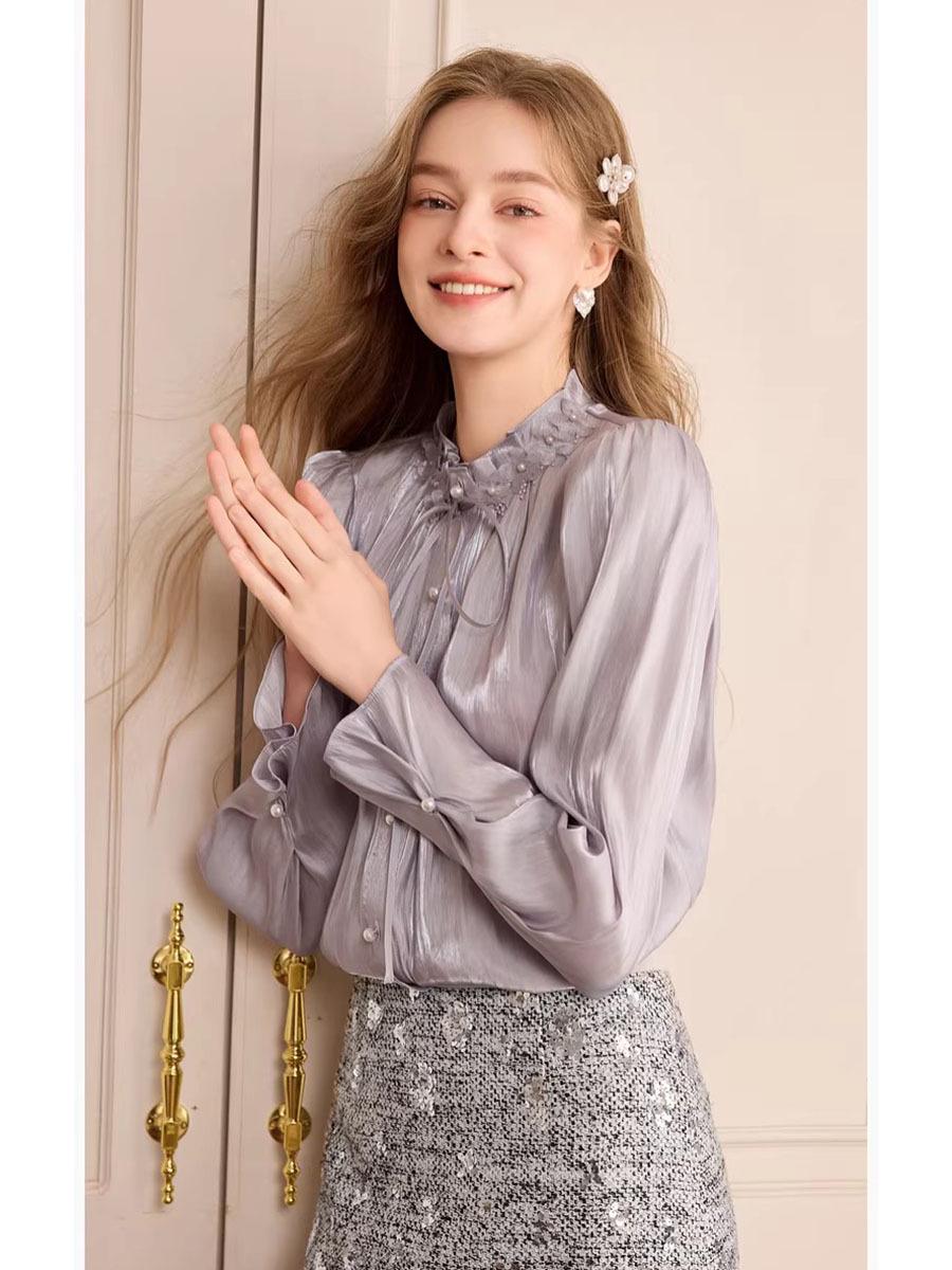 

Fulan French Bell Sleeve Women s Shirt - Spring 2026 Collection Medium фіолетовий