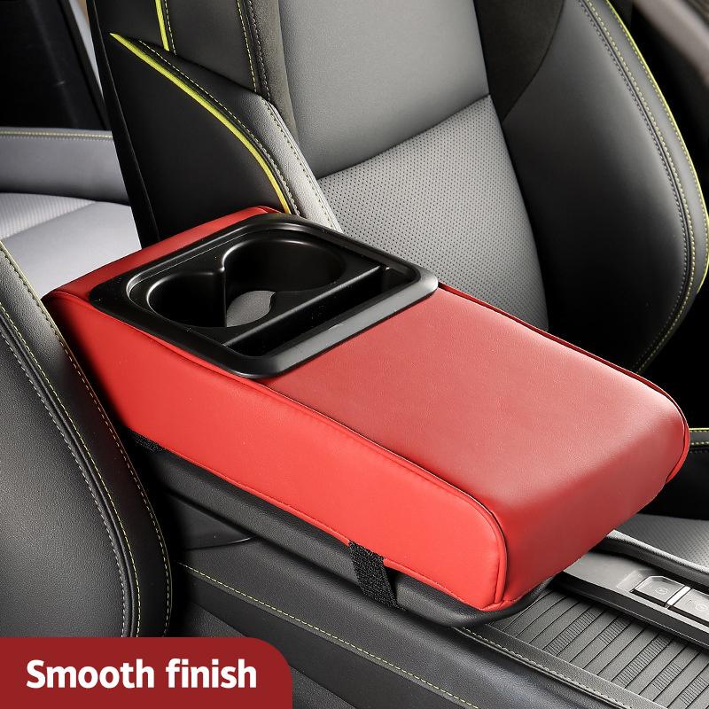 Aufbewahrungsbox für die Mittelkonsole im Auto mit Getränkehalter, Auto-Armlehnenkissen, Armlehnenkofferkissen mit Telefonständer für LKW-Fahrzeuge