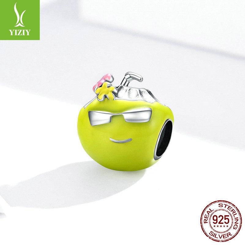 S925 Silver Colorful Fruit Loose Beads Collection Picture, Summer Pineapple Lemon Diy Bracelet Beaded Accessories