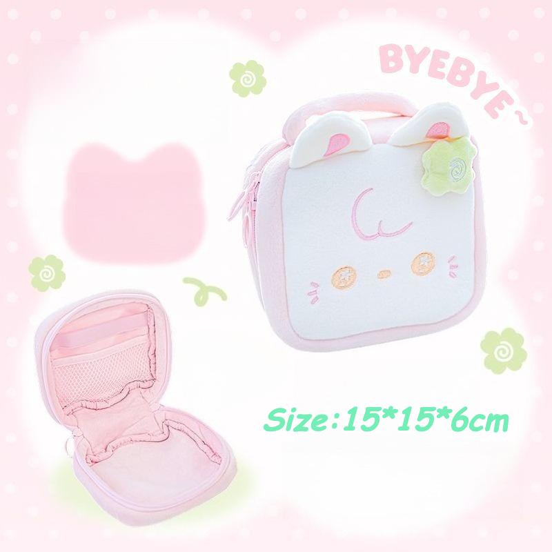 

Plush Storage Bags Fluffy Large Capacity Cosmetic Bag Cartoon Animal Makeup Organizer Portable Traveling Toiletry Bags 2026 New рожевий