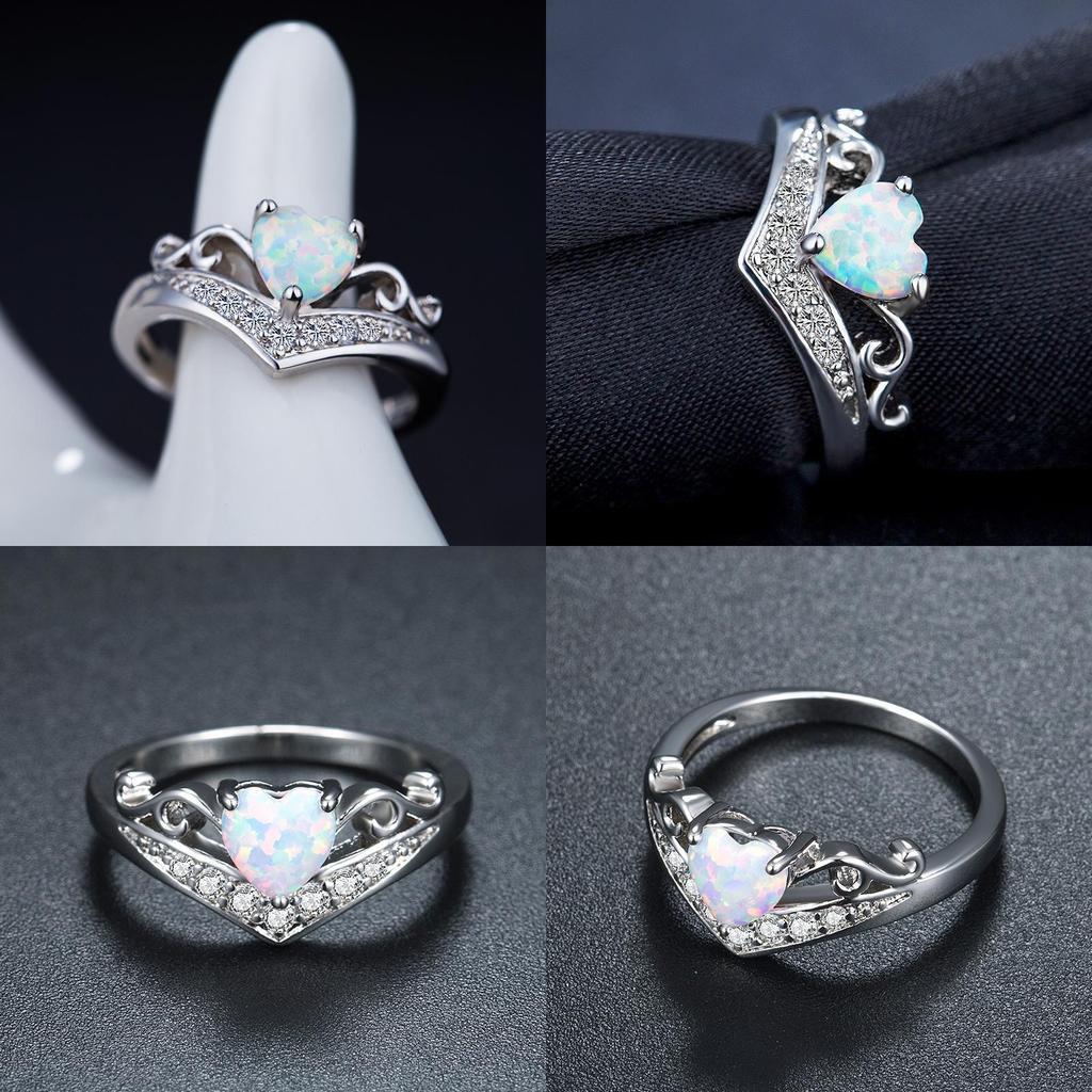 Creative European American Female Fashion Jewelry Heart-shaped Copper Ring Cy107