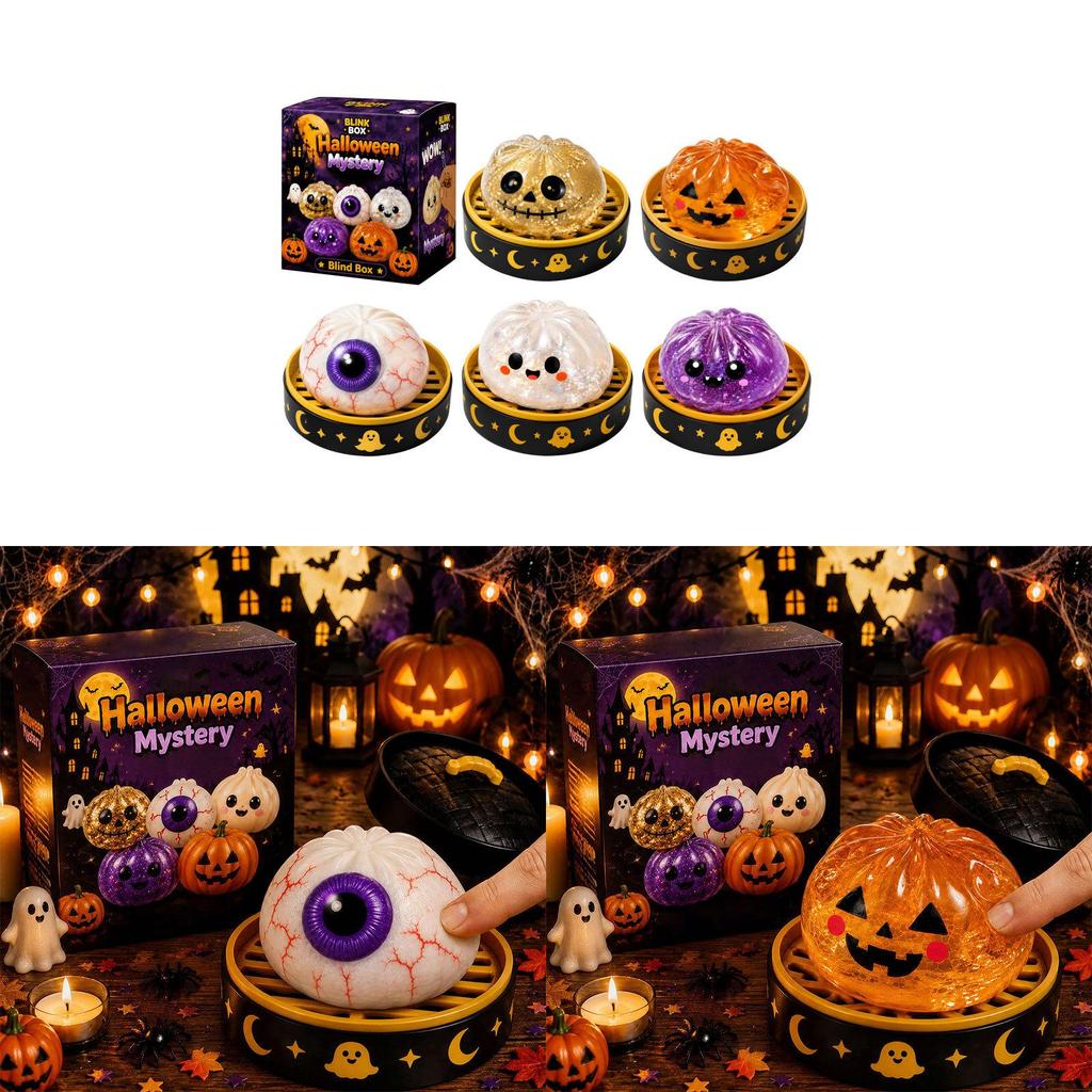 Halloween Ghost Stress Relief Toy Set With Tpr Material For Relaxation And Anxiety Relief