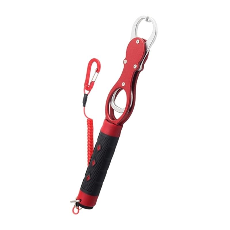 Fishes Gripper with Scale Fishes Lip Grip Tool Professional Fishes Grabber for Freshwater and Saltwater Fishing красный