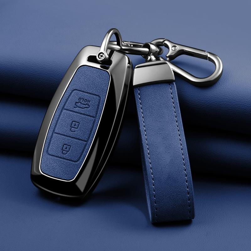 3/4/5 Button Zinc Alloy Leather Car Key Cover For Modern I30 Ix35 Kona Encino Solaris Azera Grandeur Ig Accent Santa Fe Palisade