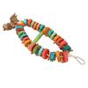 Bird Chewing Toy Beak Grinding Tear Resistant Wooden Bird Cage Toy with Hook for Medium Large Parrots Colorful