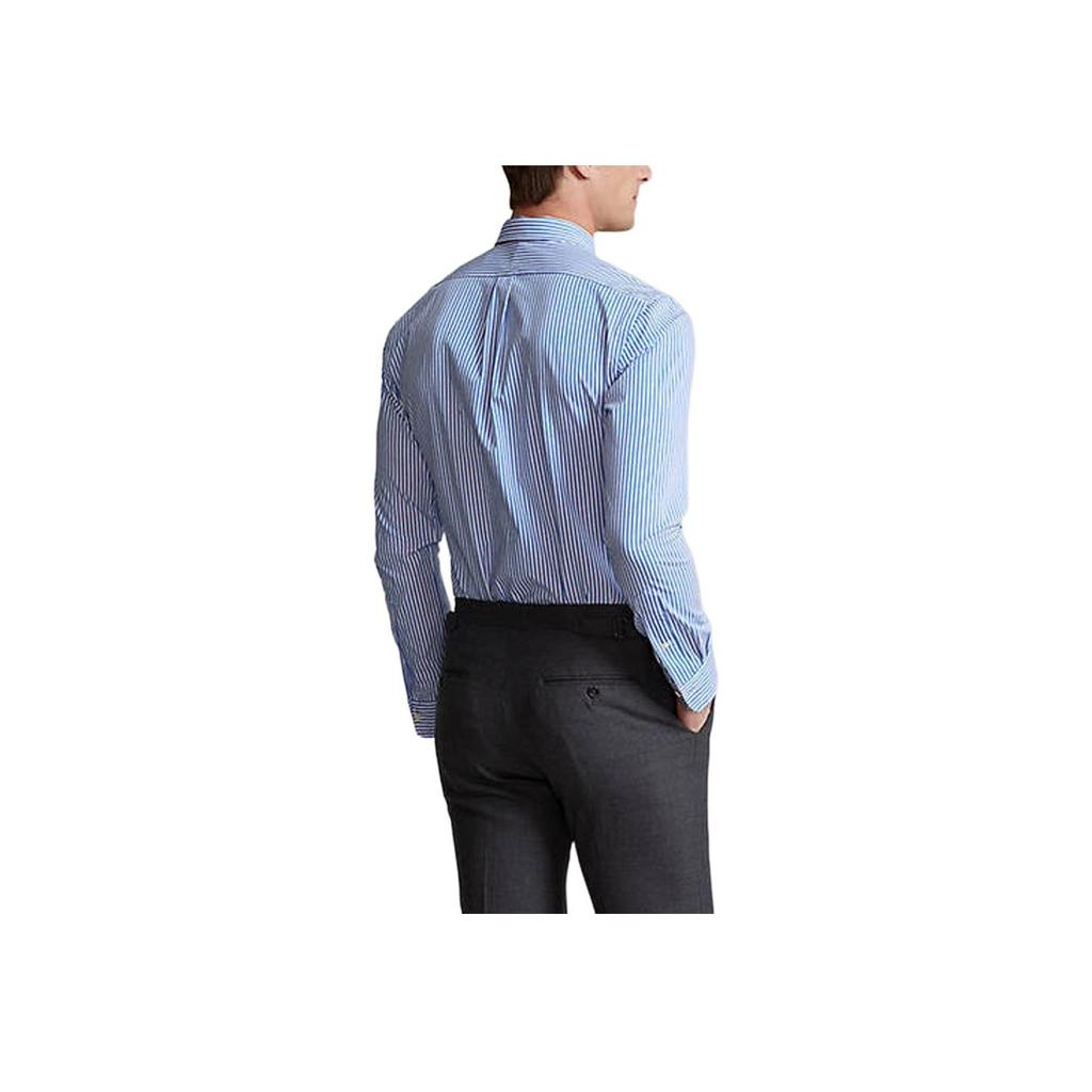 Polo Ralph Lauren SS23 Classic Striped Stretch Poplin Long Sleeve Shirt Men shirts Blue MNPOWOV16822317-400