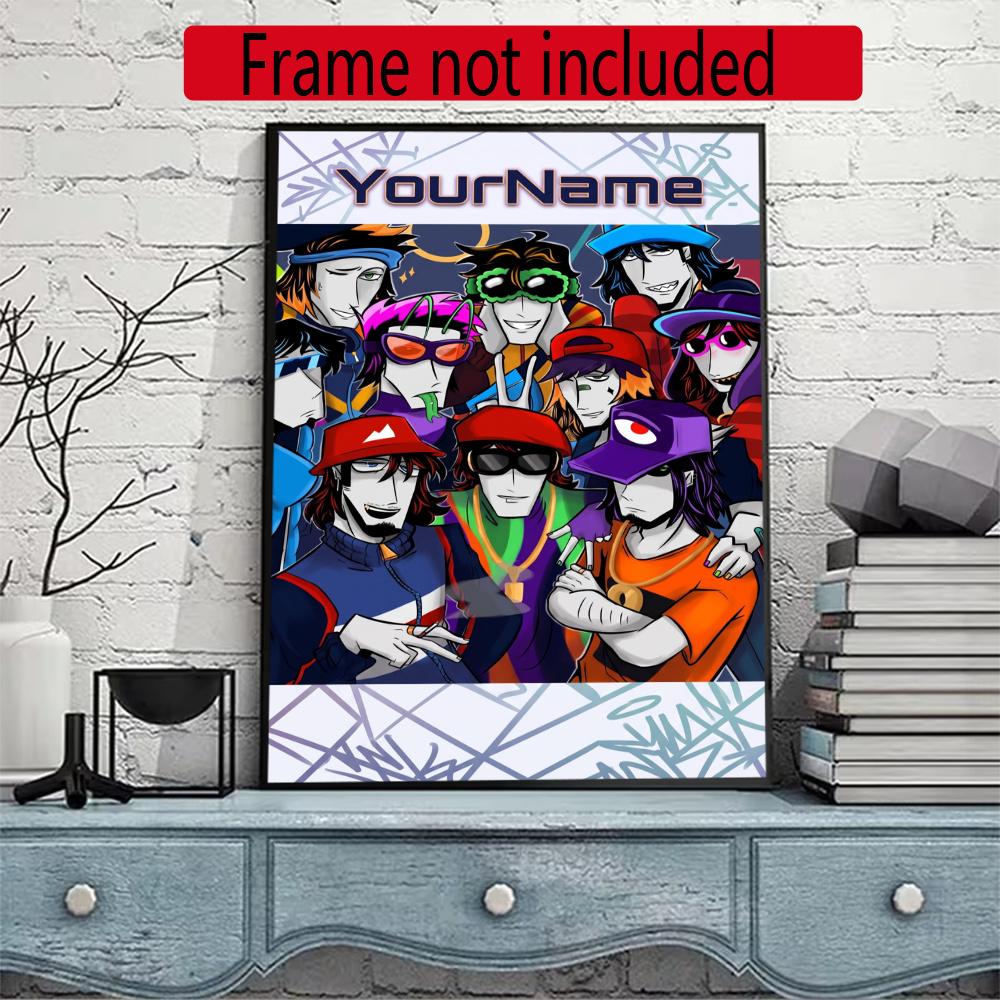 Incredibox Customize Your Name Diamond Painting Round Diamond Diy Frameless Holiday Artwork Suitable For Home Office Wall Decoration