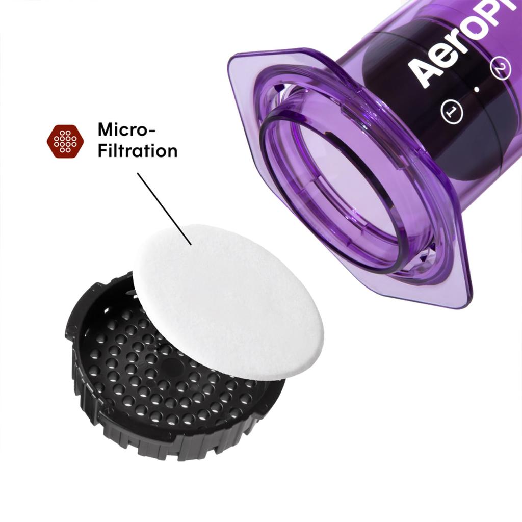 [Domestic Genuine Product] AeroPress Coffee Maker (Purple) with Filter, French Press, Espresso, Iced Coffee, Unbreakable Pressure Extraction.