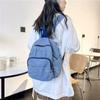 Schoolbag denim backpack ins simple casual student backpack Korean version Mori retro washed denim backpack