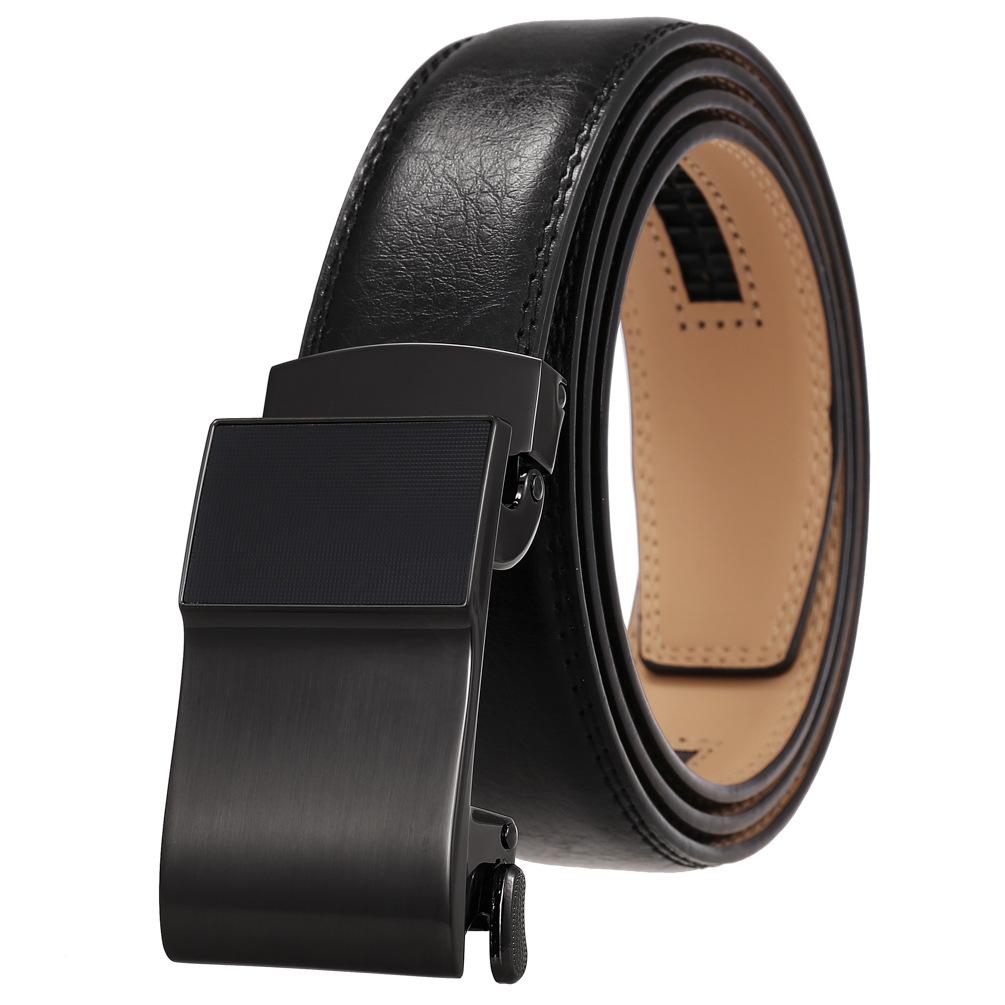 Men'S Clothing Accessories Casual Belt, Alloy Automatic Buckle Two-Layer Cowhide Belt Ly36-24974-1