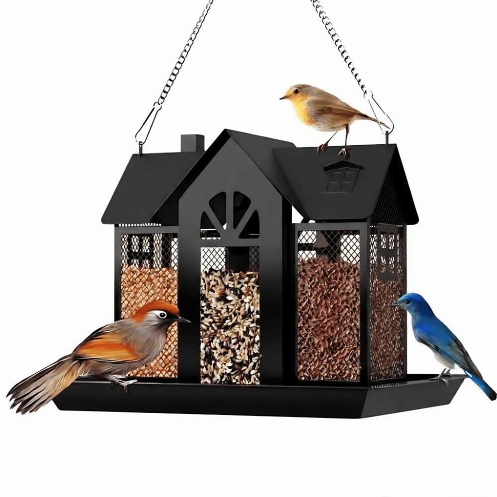 Metal Wild Bird Feeder Large Capacity Bird Feeding Station Hanging Bird Feeder  Outdoor Yard