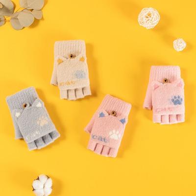Hand Protection Windproof Women Flip Gloves Kids Knitted Gloves Outdoor Gloves Autumn Winter Gloves