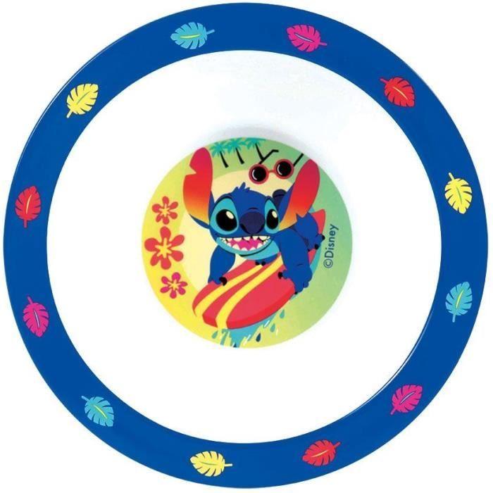 Lot vaisselle - FUN HOUSE - LILO ET STITCH Verre, assiette Ø22 cm et Ø16 cm, couverts, gourde et boite goûter