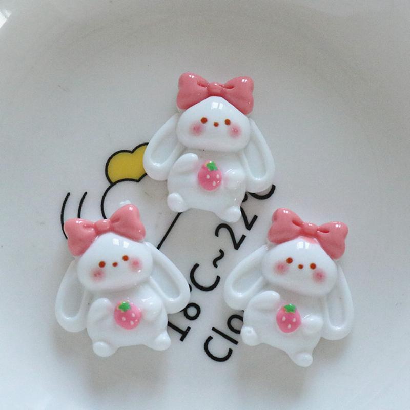 10 Pcs New Fashion Cute Cartoon Rabbit, Girl, Little Bear Resin Scrapbook Diy Jewelry Wedding Hairpin Decorate Accessories A84